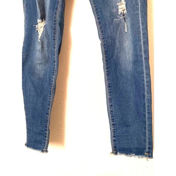 Drawstring Ripped Denim Jeans - California Vintage - Size 5 M - Picture 4 of 10